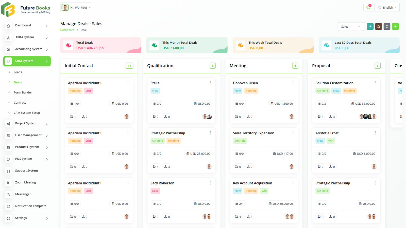 CRM Deals — Product screenshot
